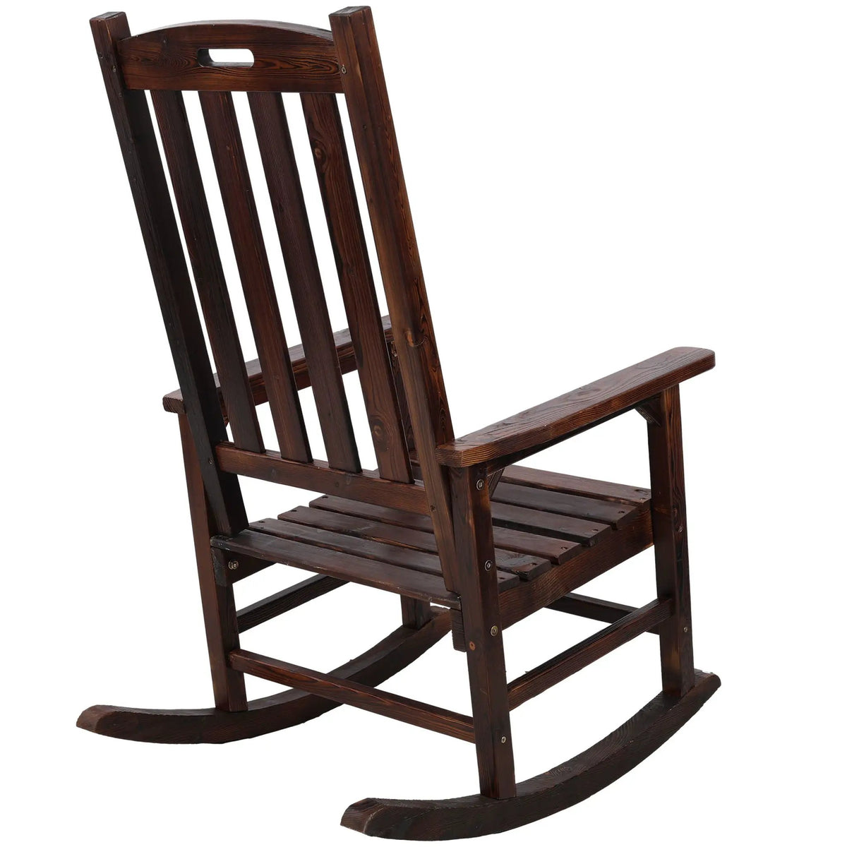 Oversized Porch Rocker Chair | 21 Inch Wide Seat | Tall Backrest | Fir Wood Construction