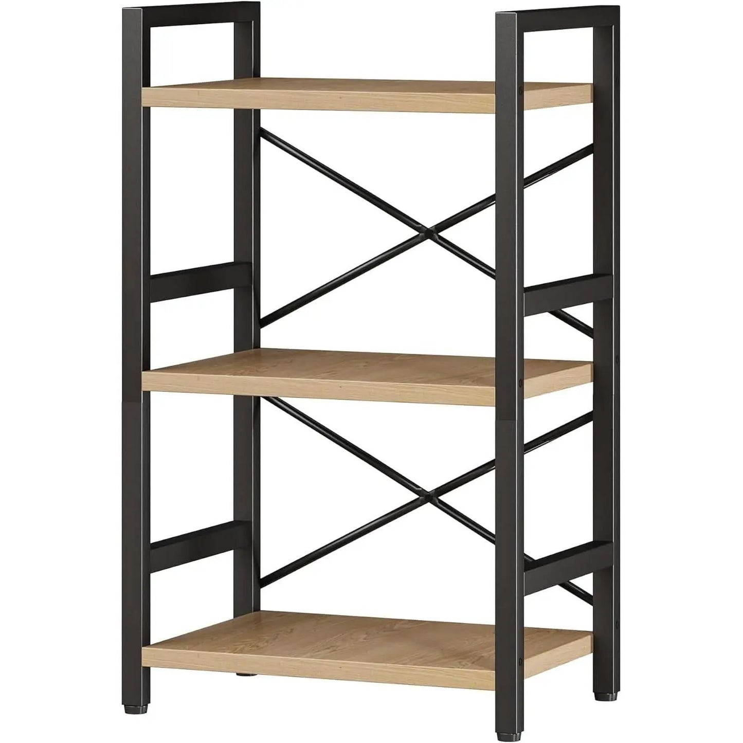 3 Tier Industrial Metal Bookcase Rustic Etagere Shelf Light Coffee from PriceLows™
