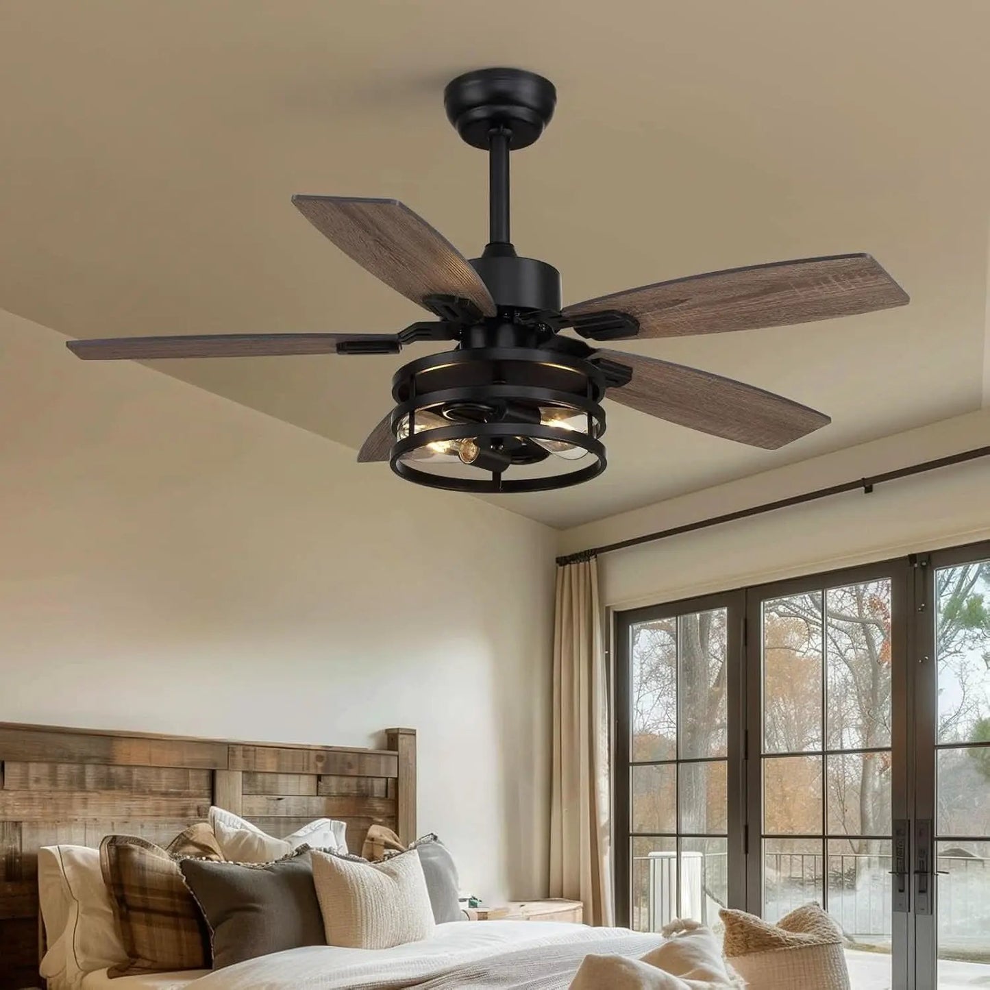 42 Inch Caged Ceiling Fan With Remote Control For Indoor And Outdoor from PriceLows™