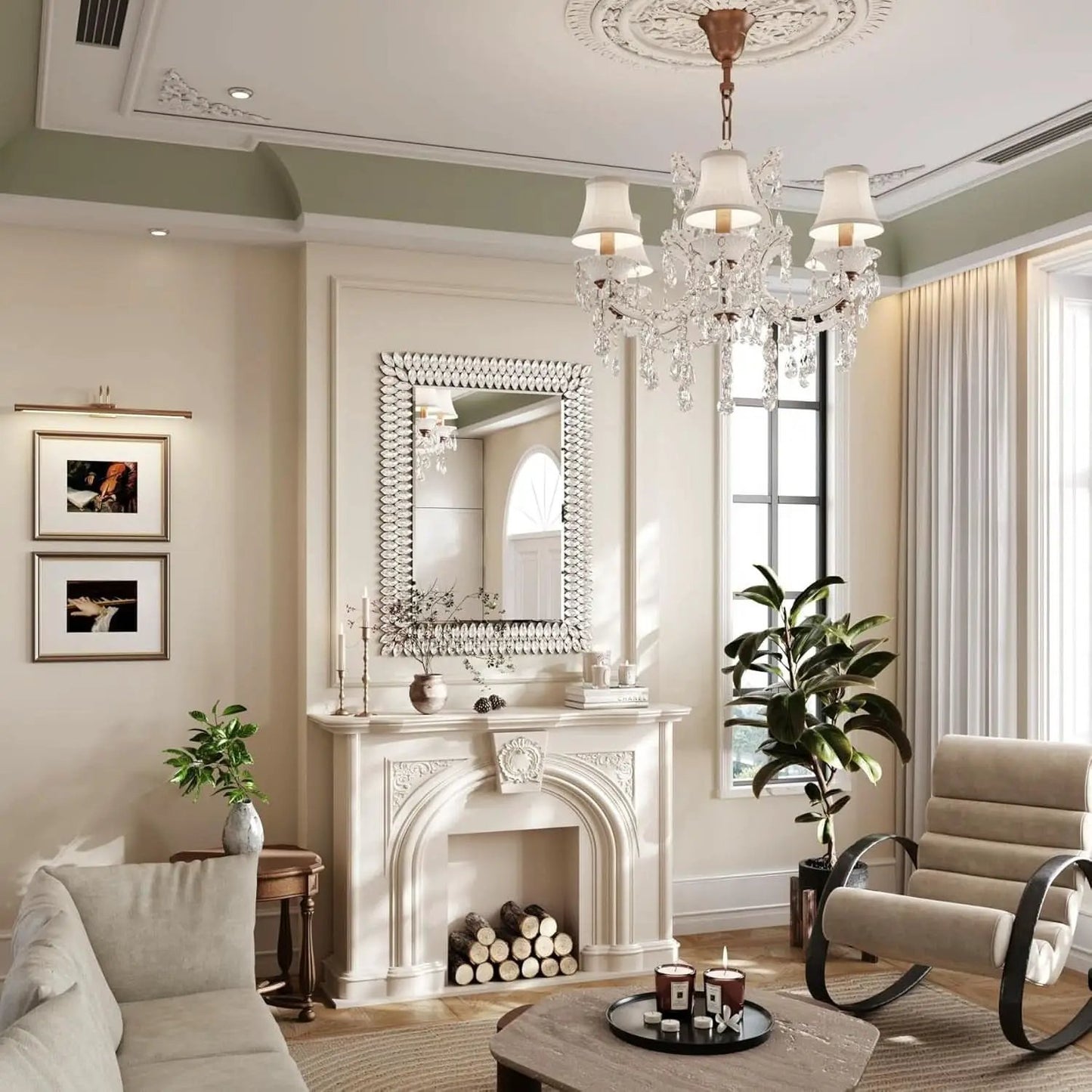30X40 Inches Jeweled Bathroom Wall Mirror Large Rectangle Vanity Decor from PriceLows™