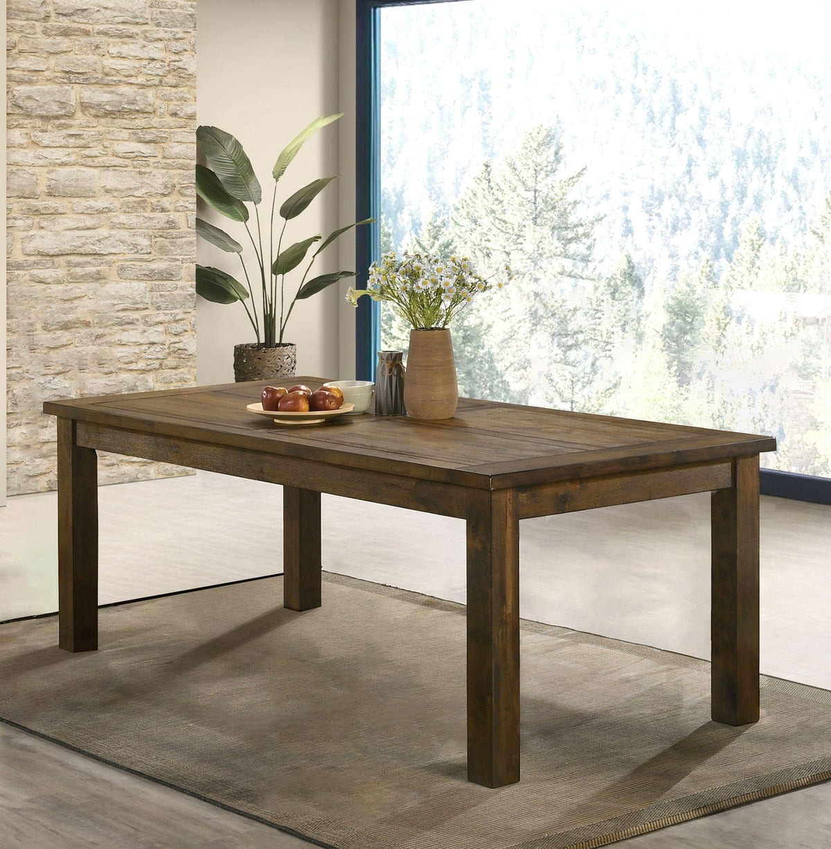 Coleman Rectangular 79-inch Dining Table Rustic Golden | 78.75 x 39.25 x 30.25 in | Dining Room Furniture | Brown