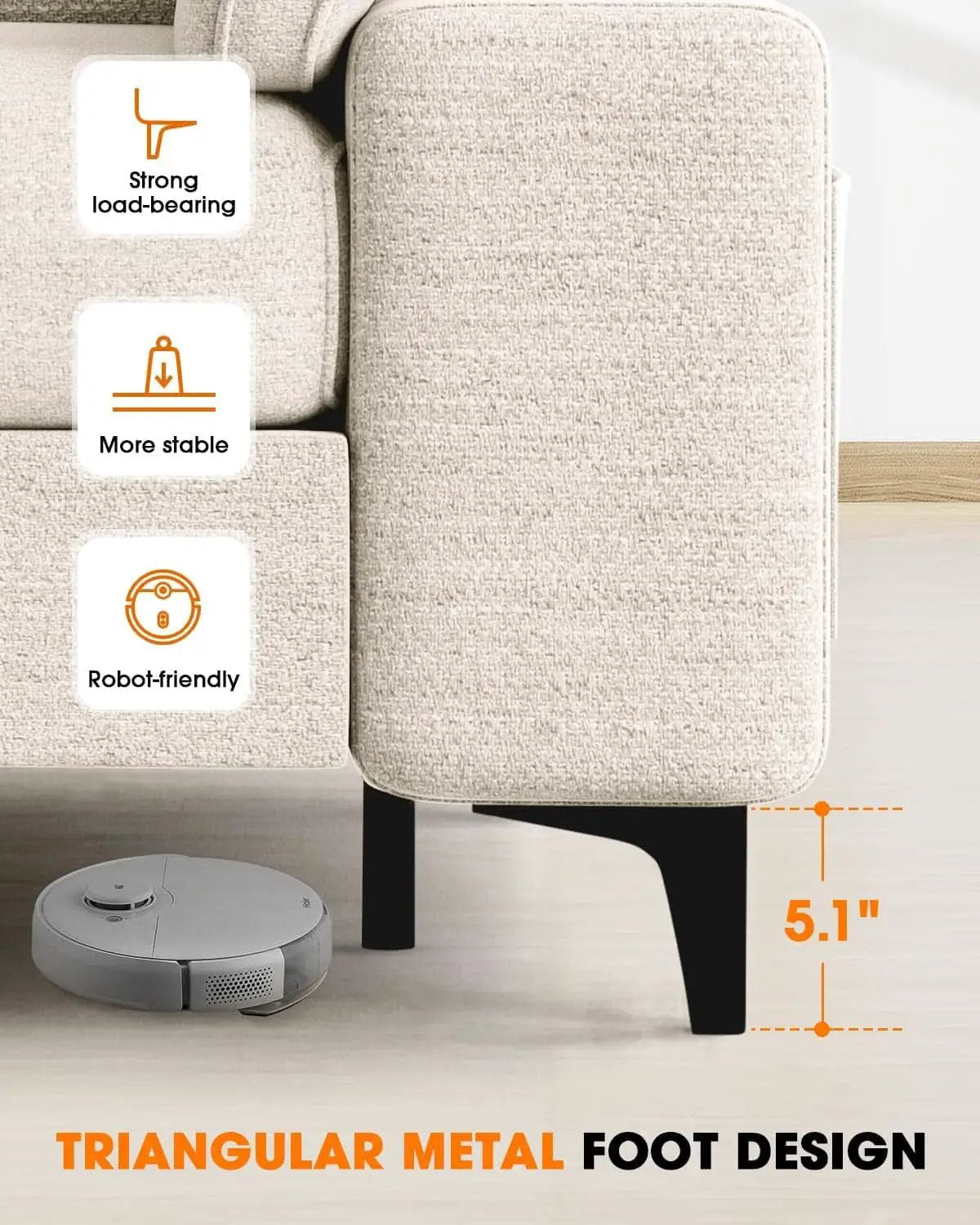 Light Gray Loveseat With Removable Cover And Armrests from PriceLows™