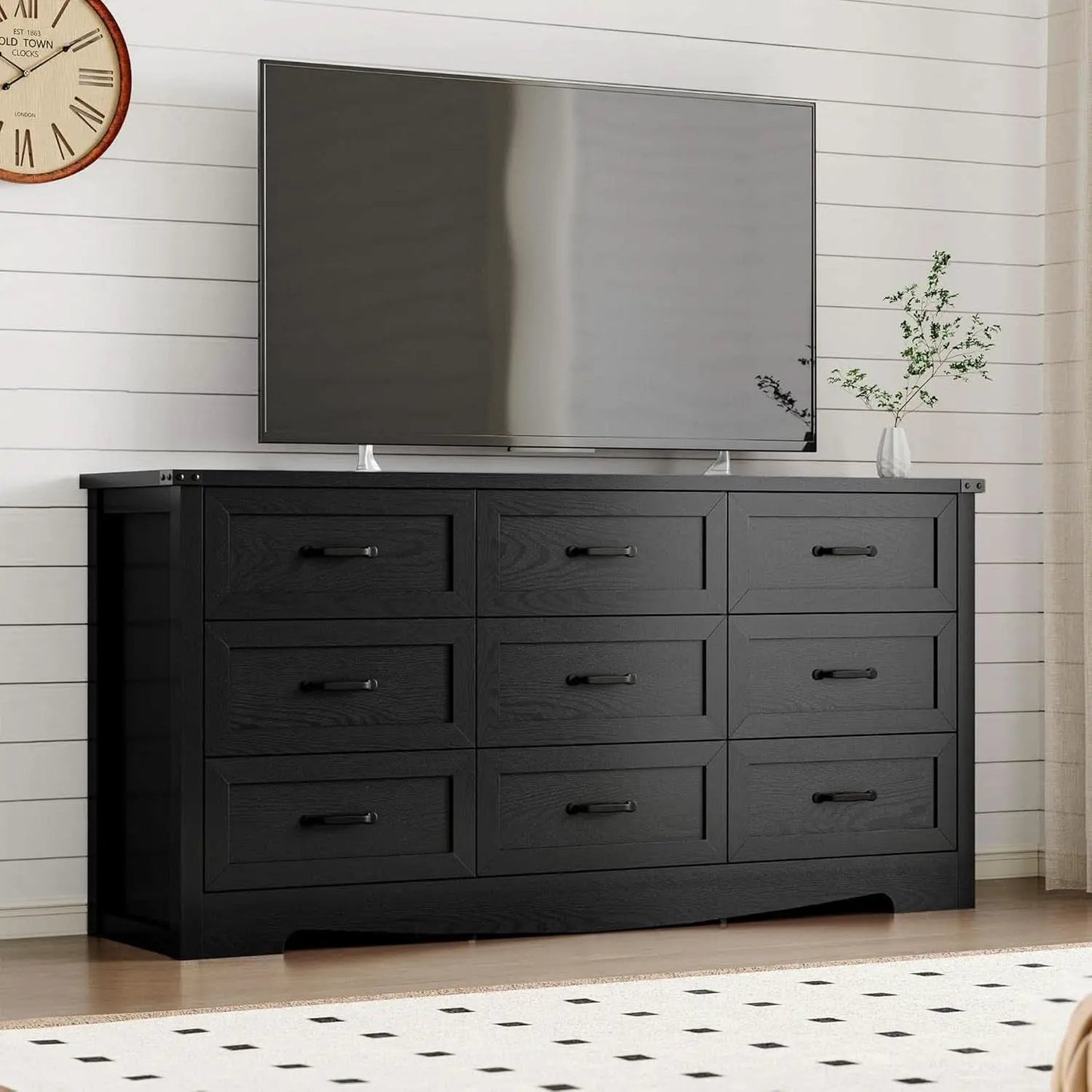 9 Drawer Dresser For Bedroom Modern Wooden Anti Tip from PriceLows™