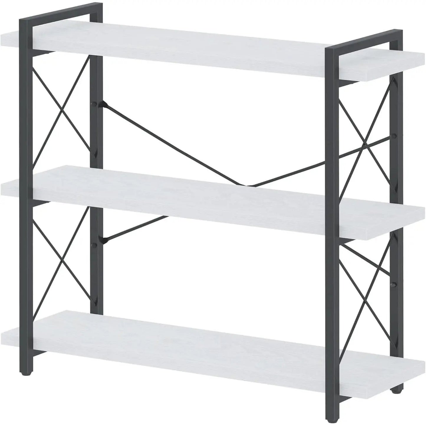 Industrial Three Tier Open Bookcase With Metal Frame Sturdy from PriceLows™