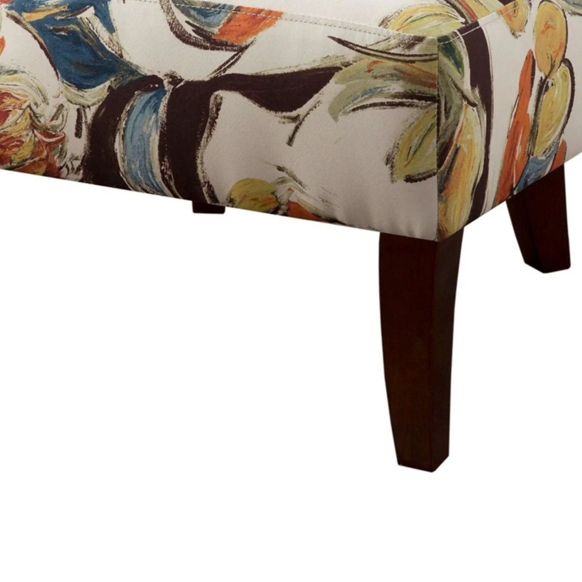 Erika Accent Chair | Printed Upholstery | Button Tufted Back | Solid Wood Frame