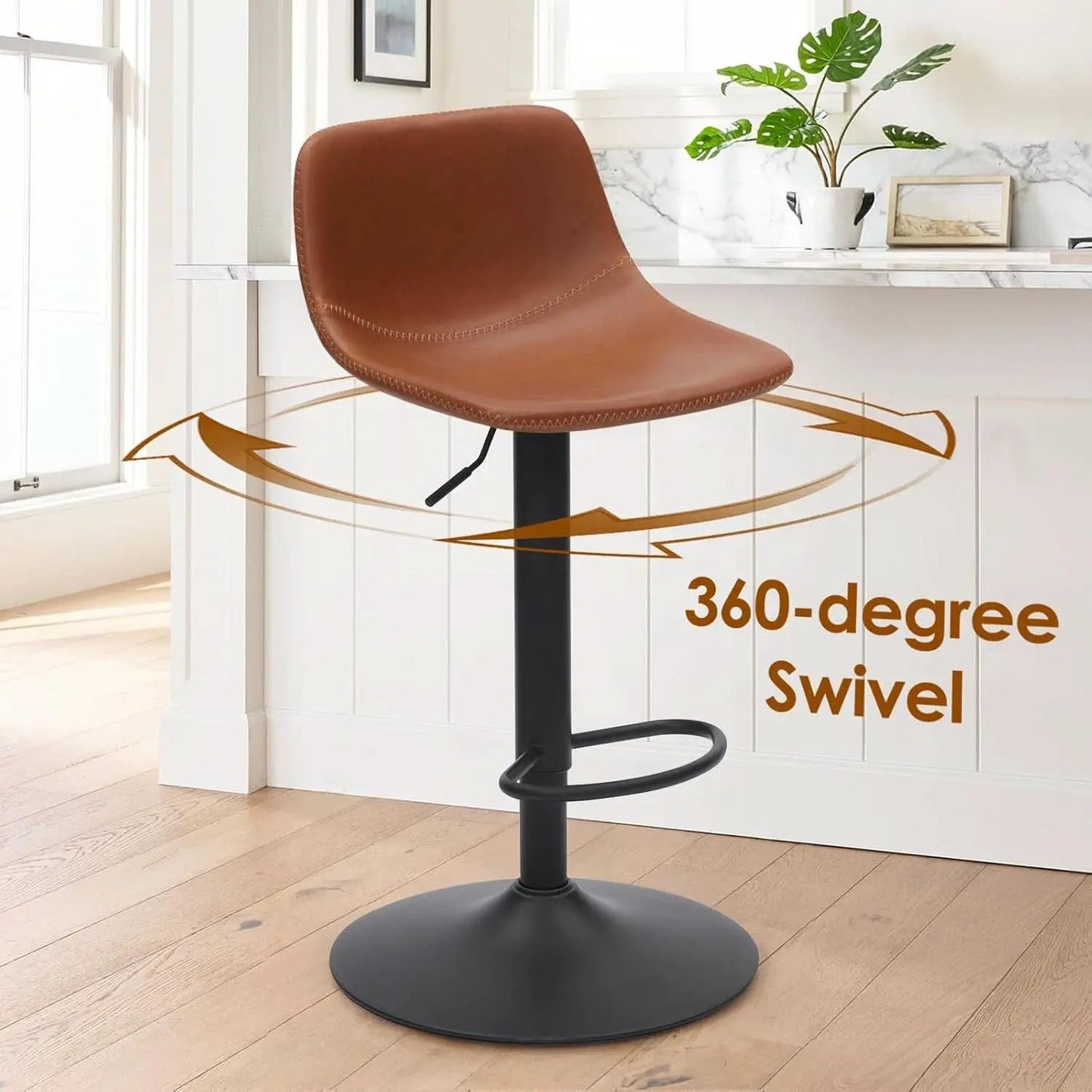 Adjustable Mid Century Swivel Bar Stool Set Of 2 For Kitchen from PriceLows™