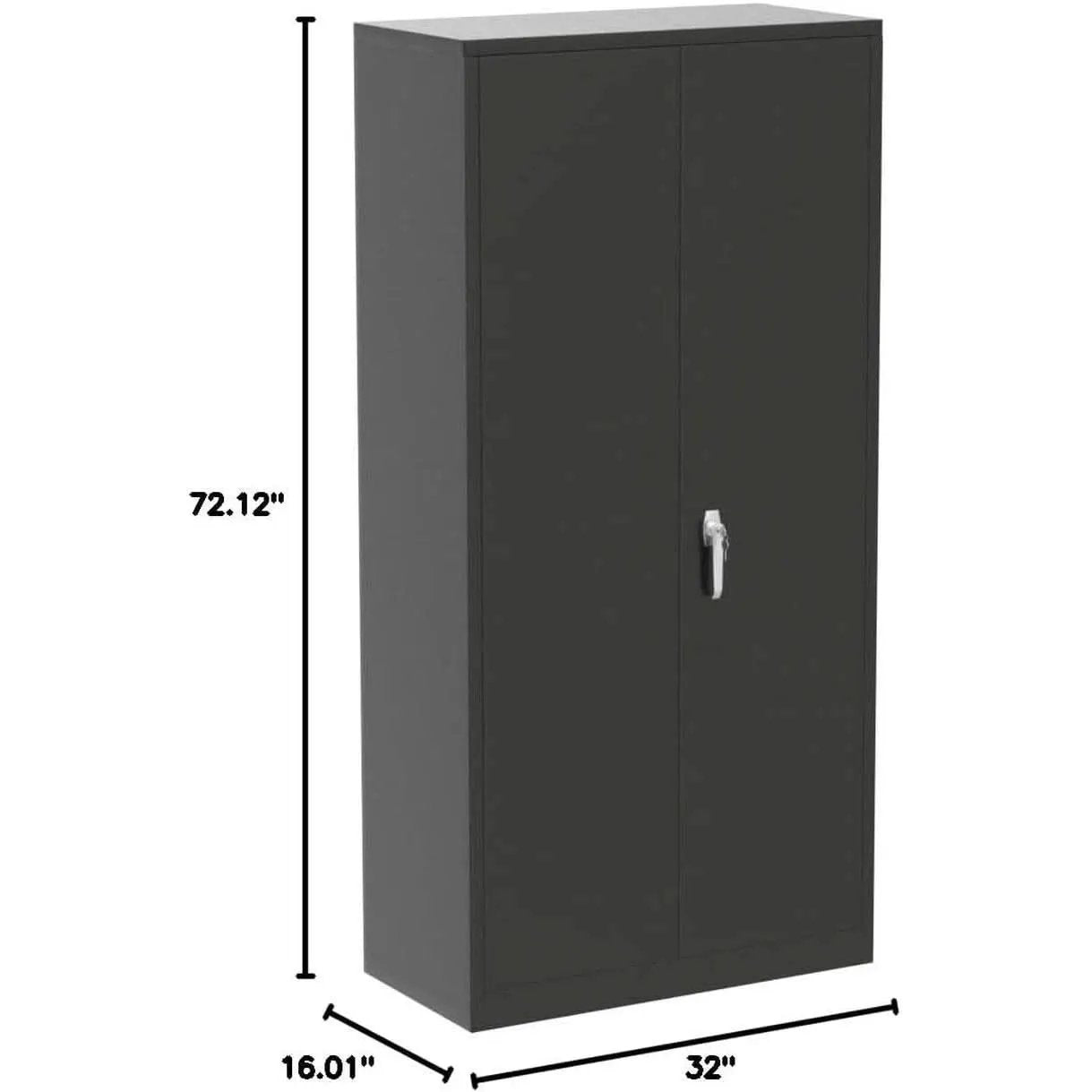 Black Locking Storage Cabinet With Shelves Heavy Duty from PriceLows™