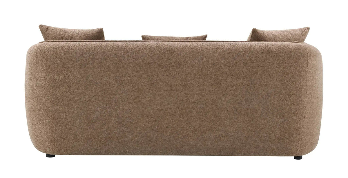 Keith Sofa With 3 Matching Color Toss Pillows | 2 Pieces | Fabric & Plywood | Living Room