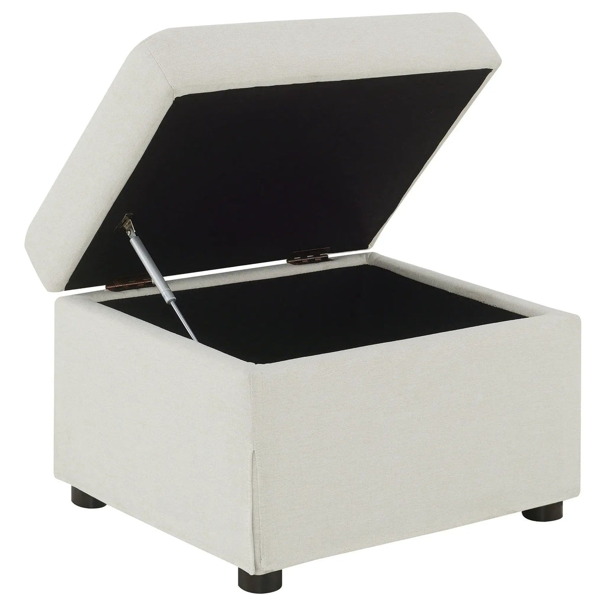 Winter Upholstered Hydraulic Lift Top Storage Ottoman | 24 x 19.5 x 17 in | Fabric | Beige
