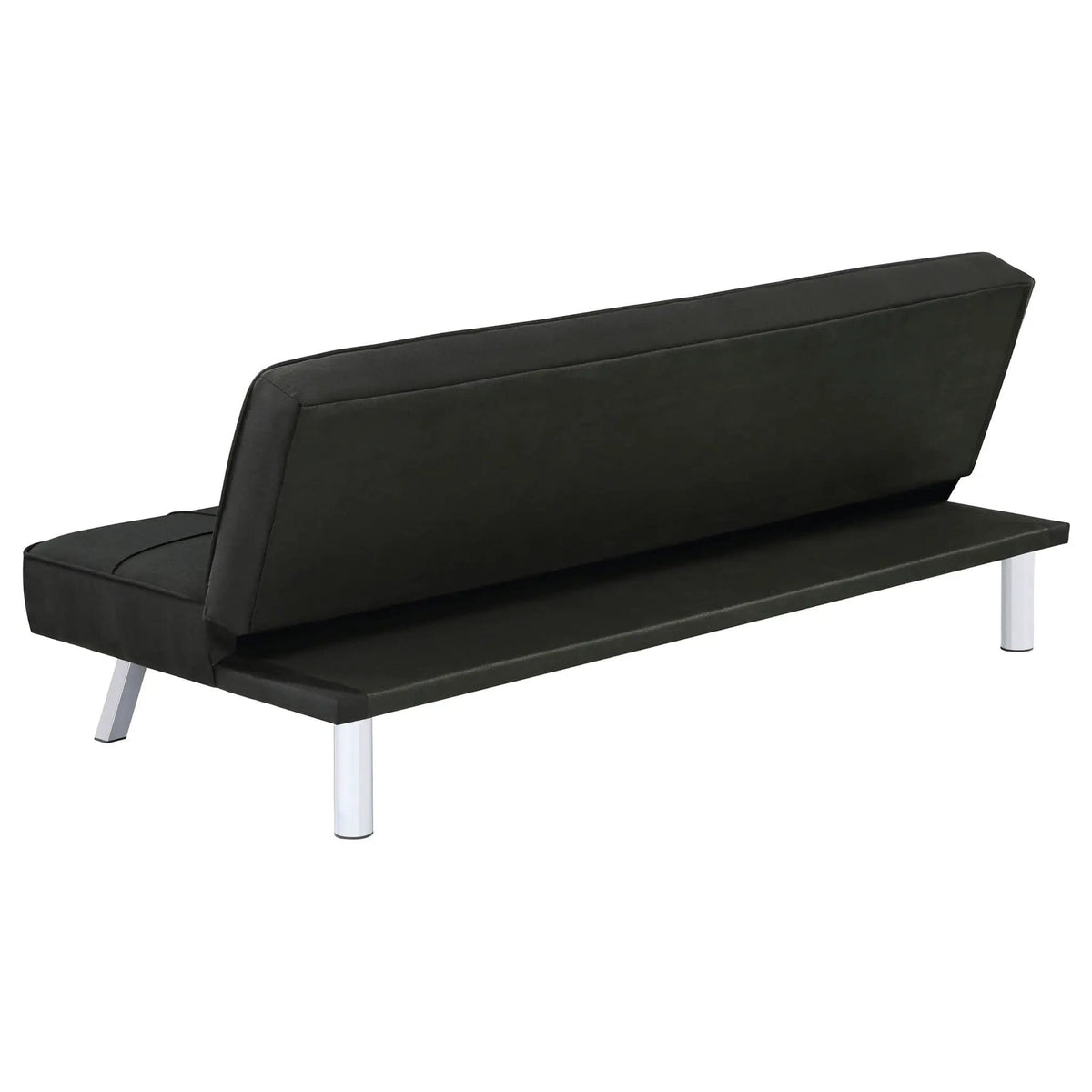 Joel Upholstered Tufted Convertible Sofa Bed | 68.25 x 33 x 29.25 in | Fabric & Metal | Black
