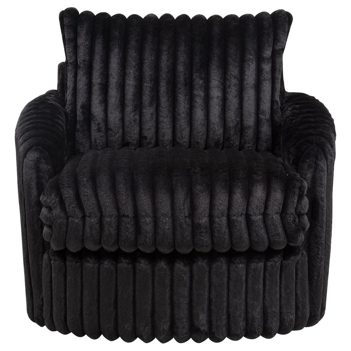 Sarco Corduroy Upholstered Swivel Accent Arm Chair | 38.25 x 34.25 x 37 in | Living Room Furniture | Black