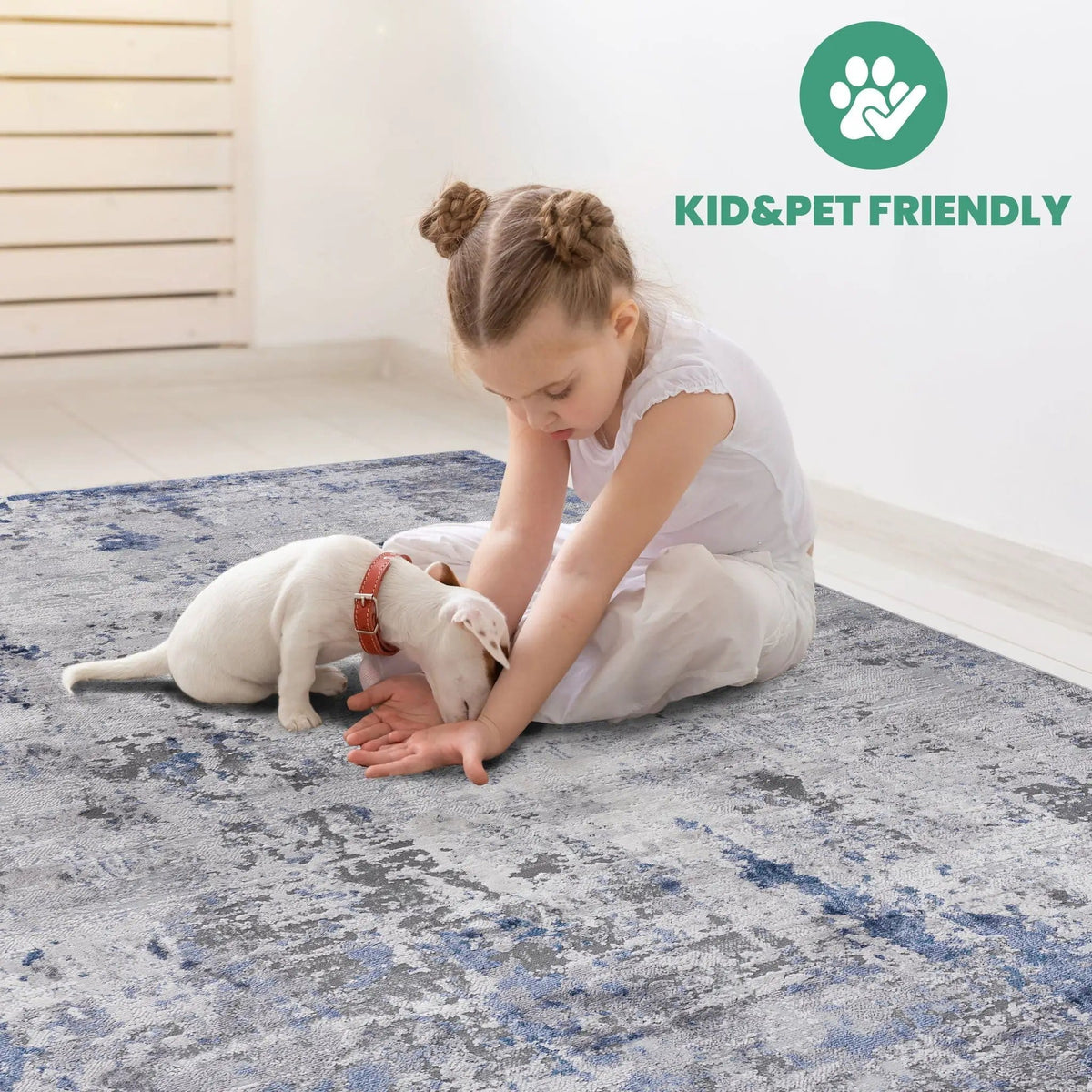 Marfi 8' X 10' Abstract Area Rug | 120 x 93 x 0.35 in | Polyester & Cotton | Silver