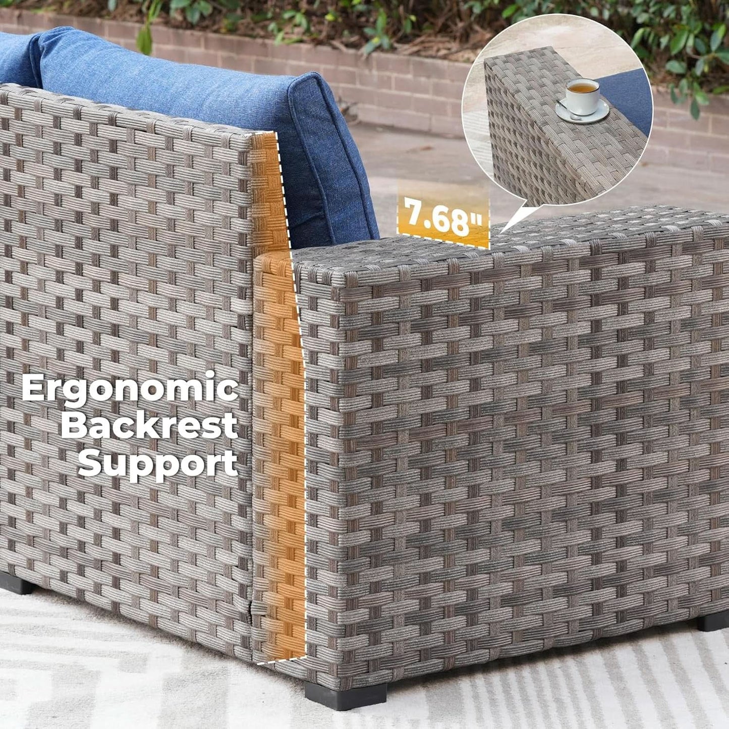 Outdoor Wicker Sectional Sofa Set with Swivel Chairs from PriceLows™