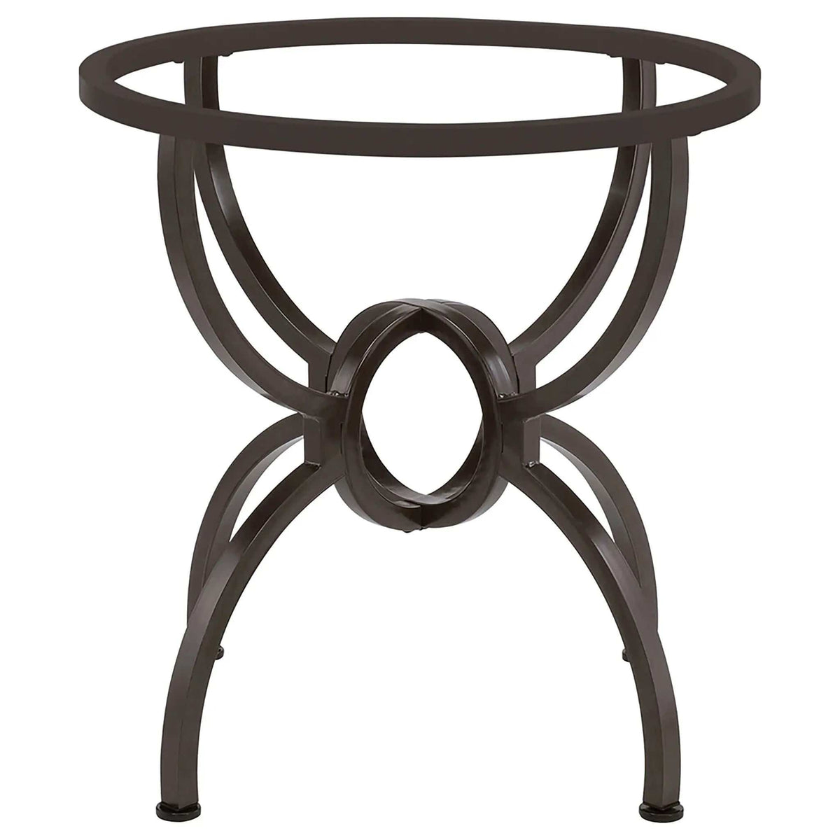 Aviano Round Metal Dining Table Base | 30 x 30 x 30.5 in | Glass & Metal | Gunmetal