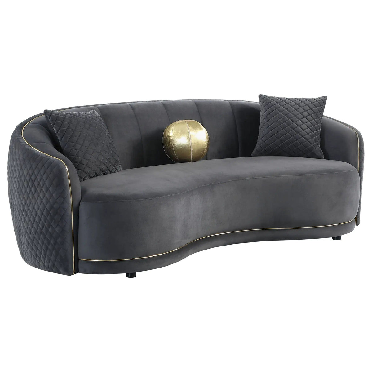 Brookside 2-piece Velvet Upholstered Sofa Set Dark | 2-Piece Set | Velvet | Grey