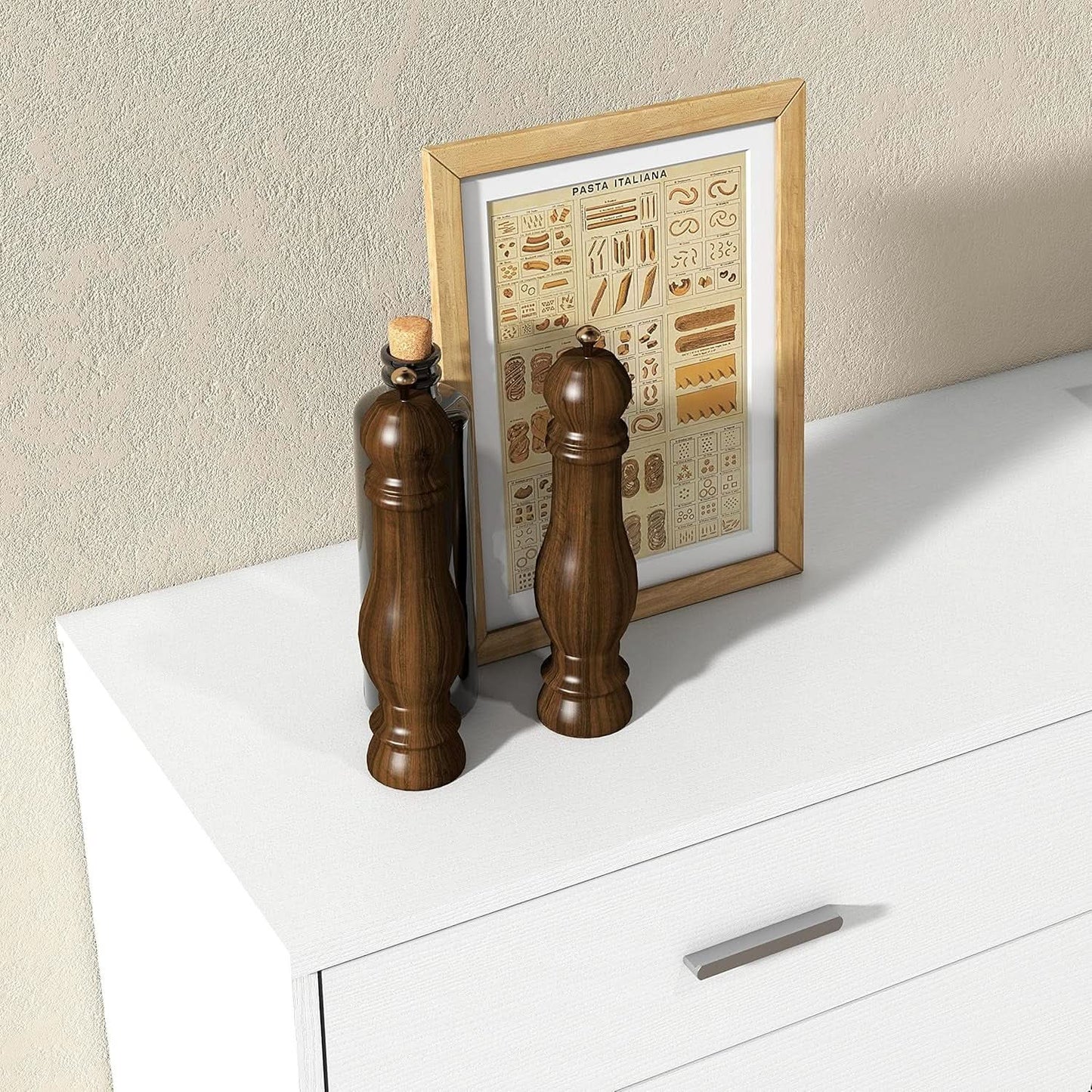 White Wooden 5 Drawer And 6 Drawer Dresser With Side By Side Layout from PriceLows™