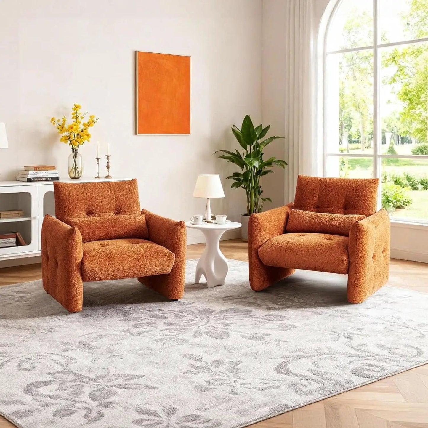 Taupe Sherpa Upholstered Accent Arm Chair Luxurious from PriceLows™
