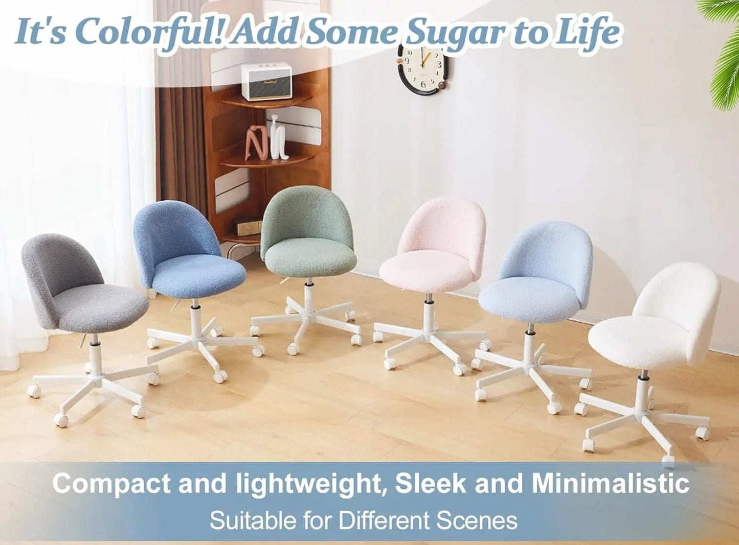 Pink Teddy Desk Chair With Lumbar Support And Wheels from PriceLows™