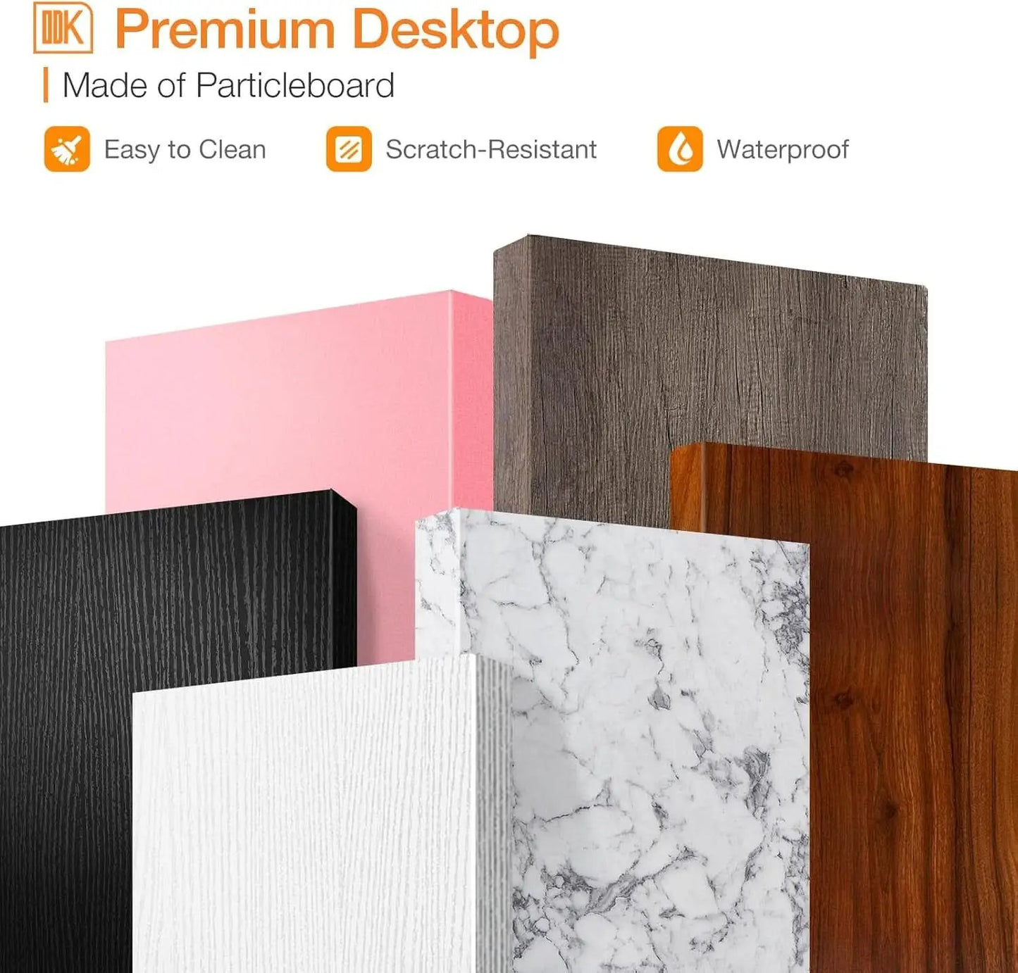 27.5 Inch Computer Desk With Monitor Stand And Storage White Marble Gold Leg from PriceLows™