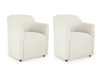 Radkin Dining Arm Chairs | Set Of 2 | Off White | Upholstered Seats