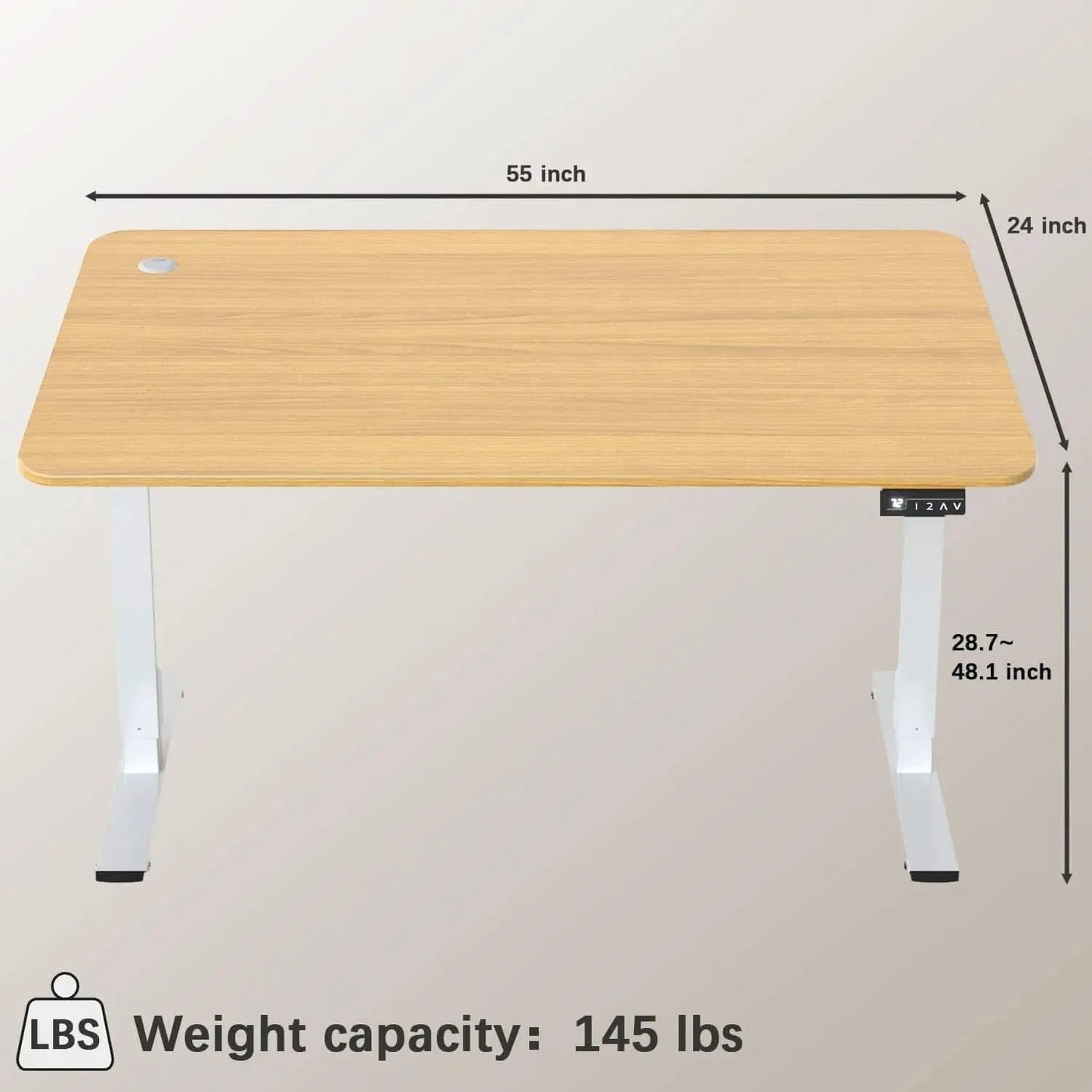 Electric Height Adjustable Desk 55 X 24 Memory Preset from PriceLows™