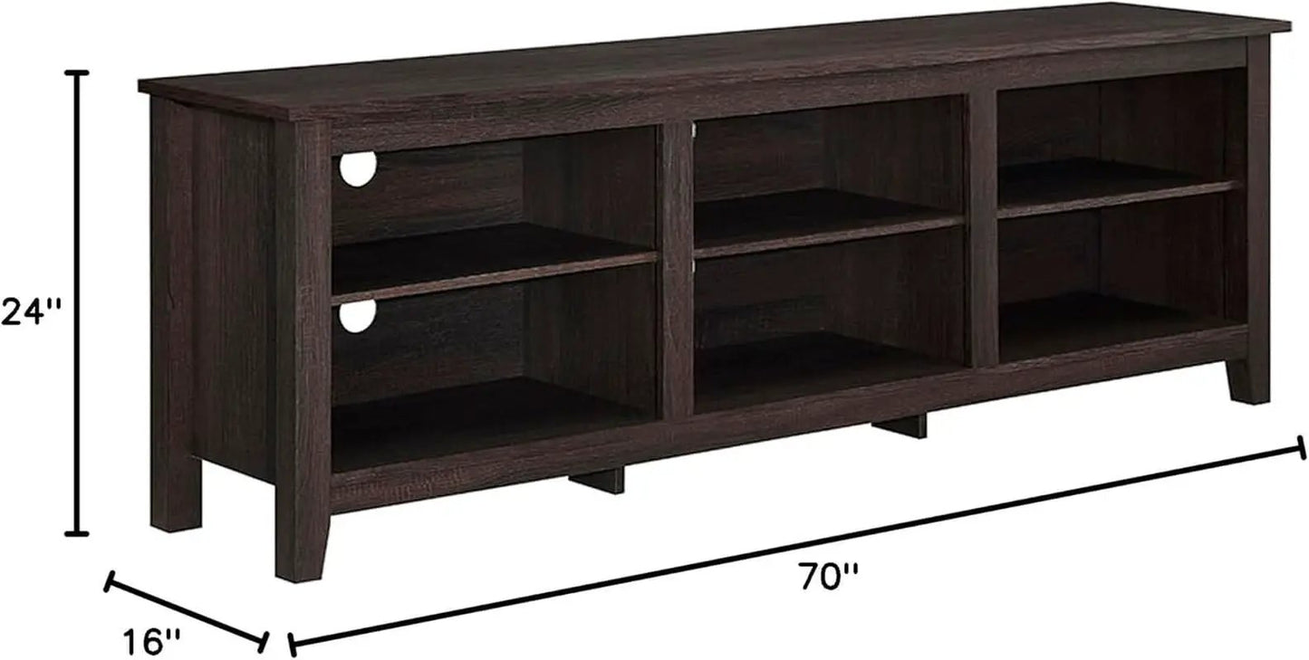 70 Inch TV Stand Espresso Finish With Adjustable Shelves from PriceLows™