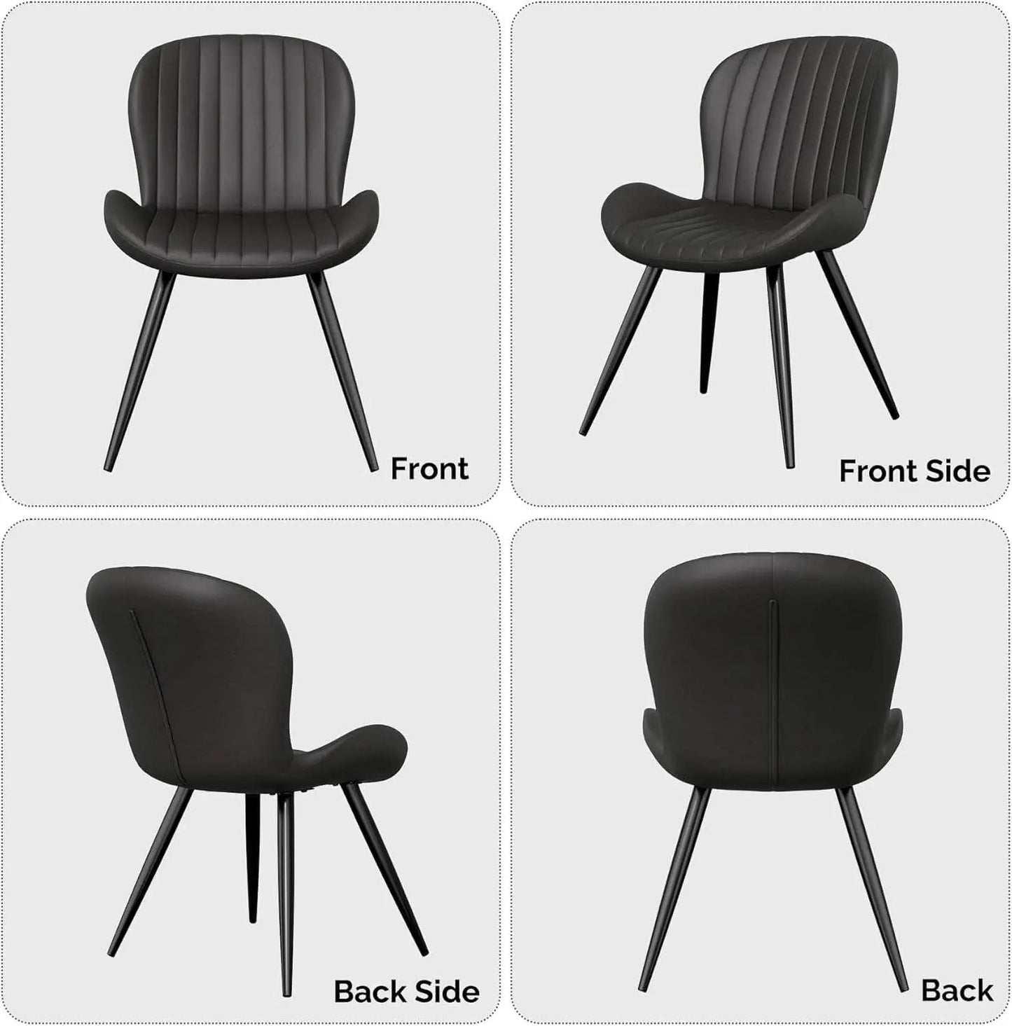 Dining Chairs Set Of 6 Modern Upholstered Black 19 Inch from PriceLows™