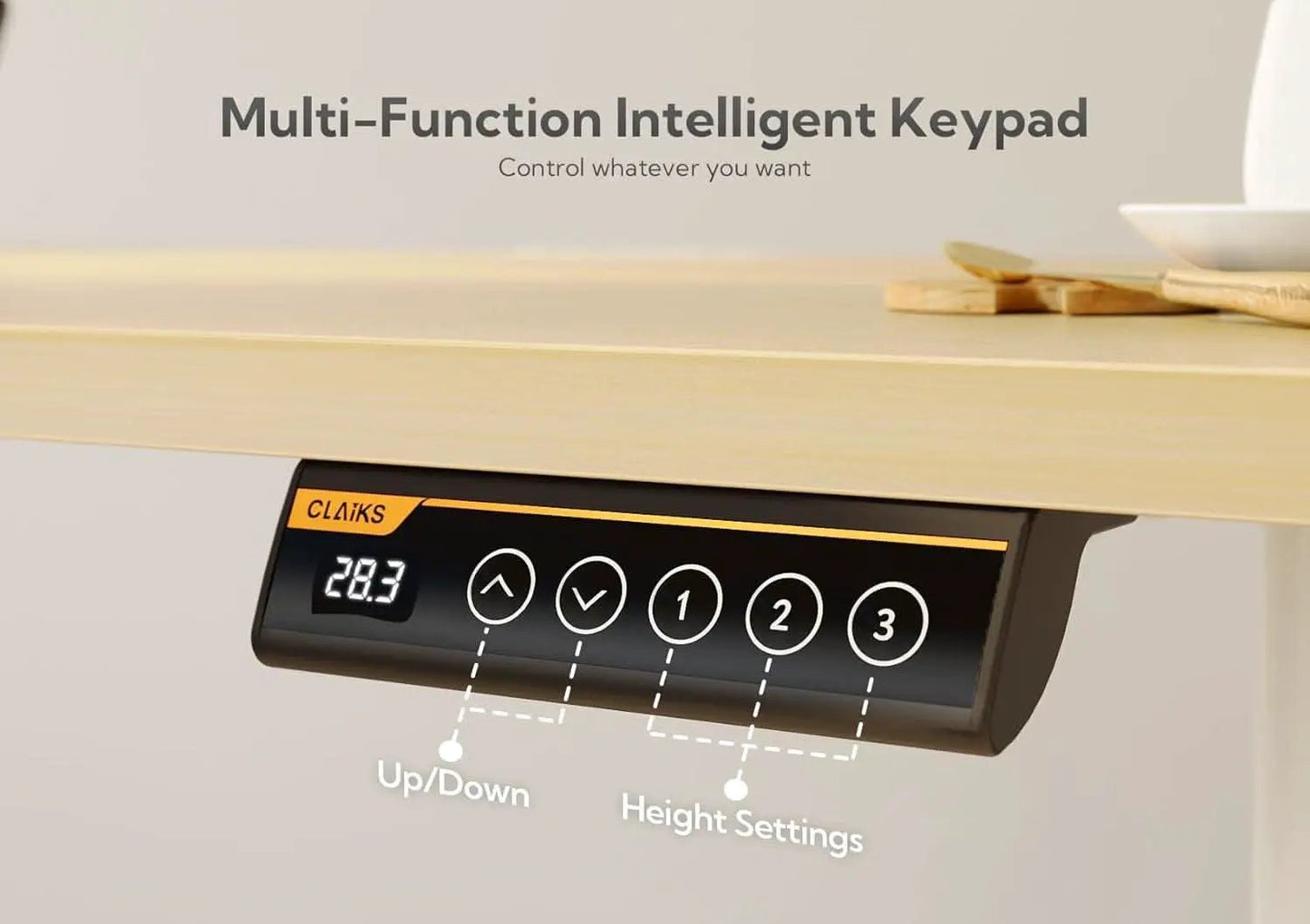 Electric Standing Desk 48X24 Inches White Height Adjustable from PriceLows™