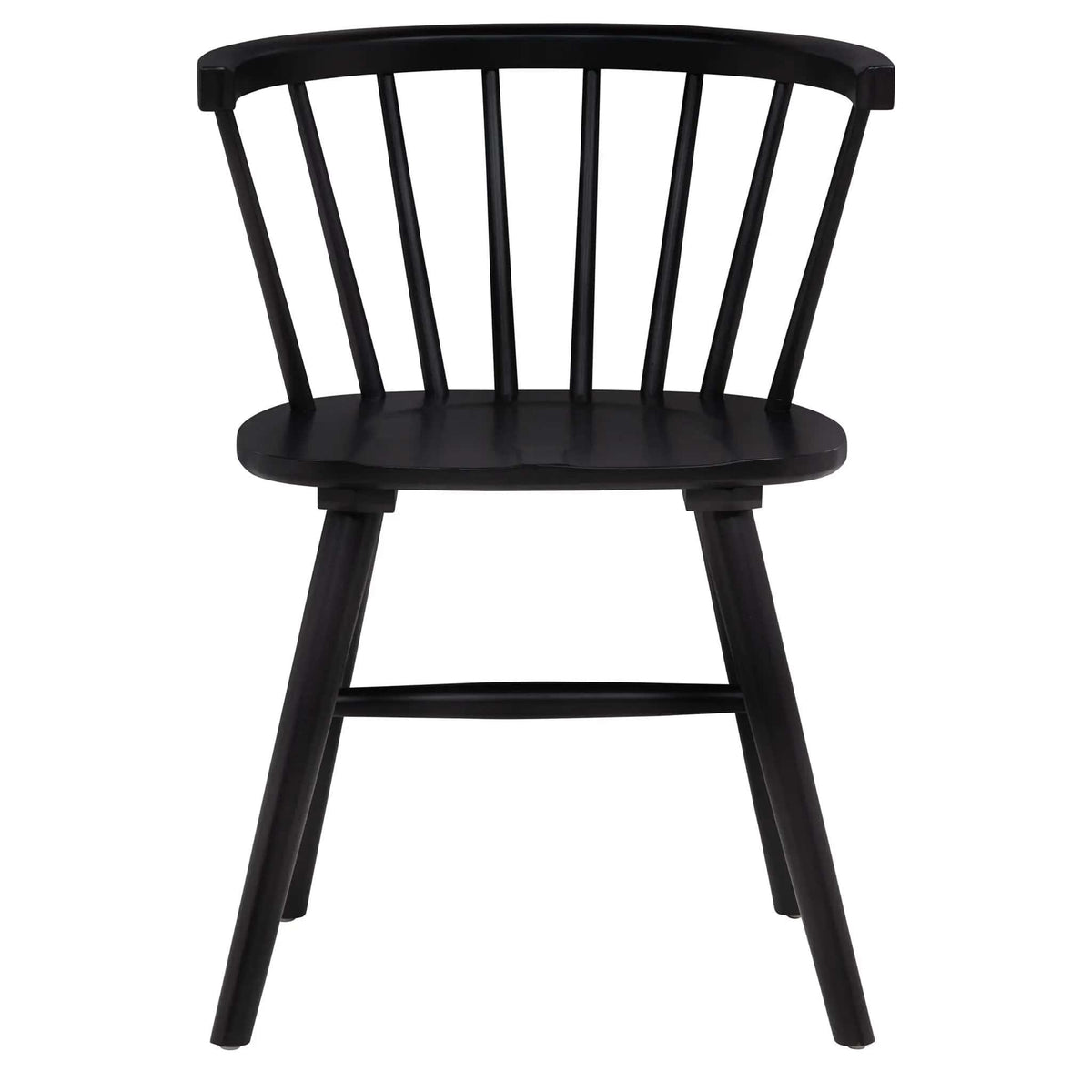 Jeffries Windsor Wood Dining Side Chair Black (Set of 2) | 20.5 x 22.25 x 30 in | Rubberwood & Plywood | Dining Room