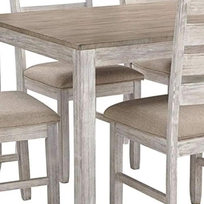 Seven Piece Weathered Whitewash Dining Set Collection from PriceLows™