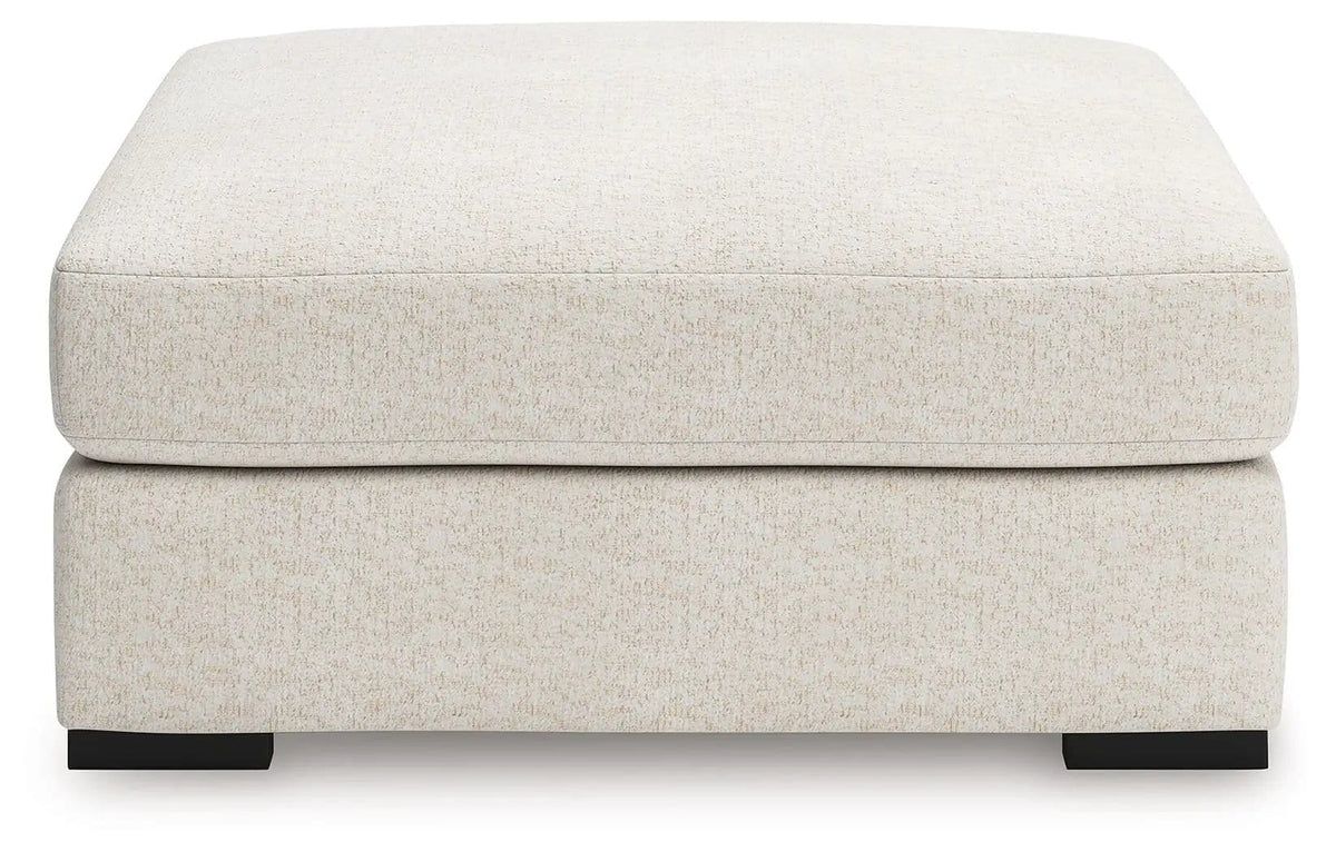 Donelson Creek Oversized Accent Ottoman | 43 x 43 x 20 in | Fabric & Wood | Vanilla