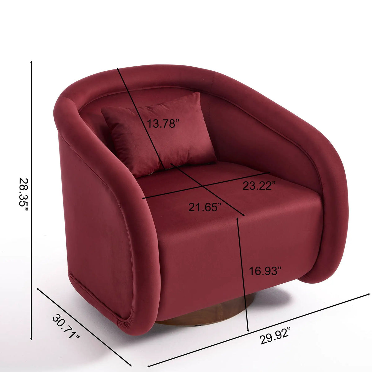 Teddy Fabric Swivel Accent Chair | 360 Degree Rotation | Solid Rubber Wood Frame | Cozy Texture