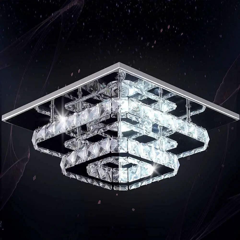 Crystal Square LED Ceiling Light Two Layer Flush Mount from PriceLows™