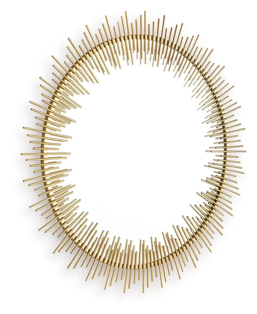 Wainport Accent Mirror | 36 x 1.25 x 36 in | Metal | Gold Finish