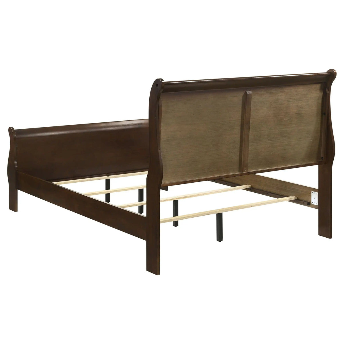 Louis Philippe Wood Full Sleigh Bed | 56.25 x 84.5 x 47.25 in | Wood | Cappuccino