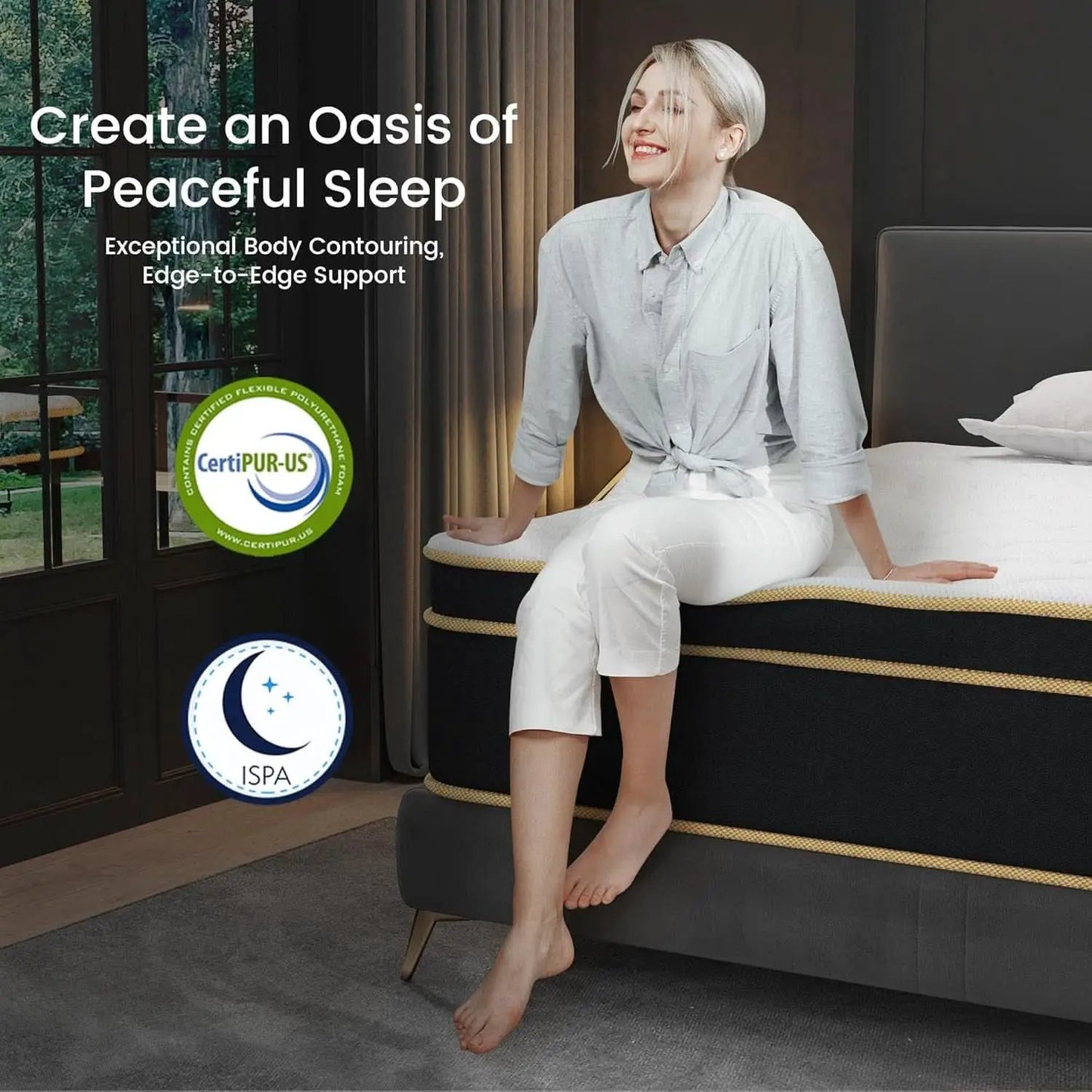 Queen Gel Memory Foam Hybrid Mattress Fourteen Inch Edge Support from PriceLows™