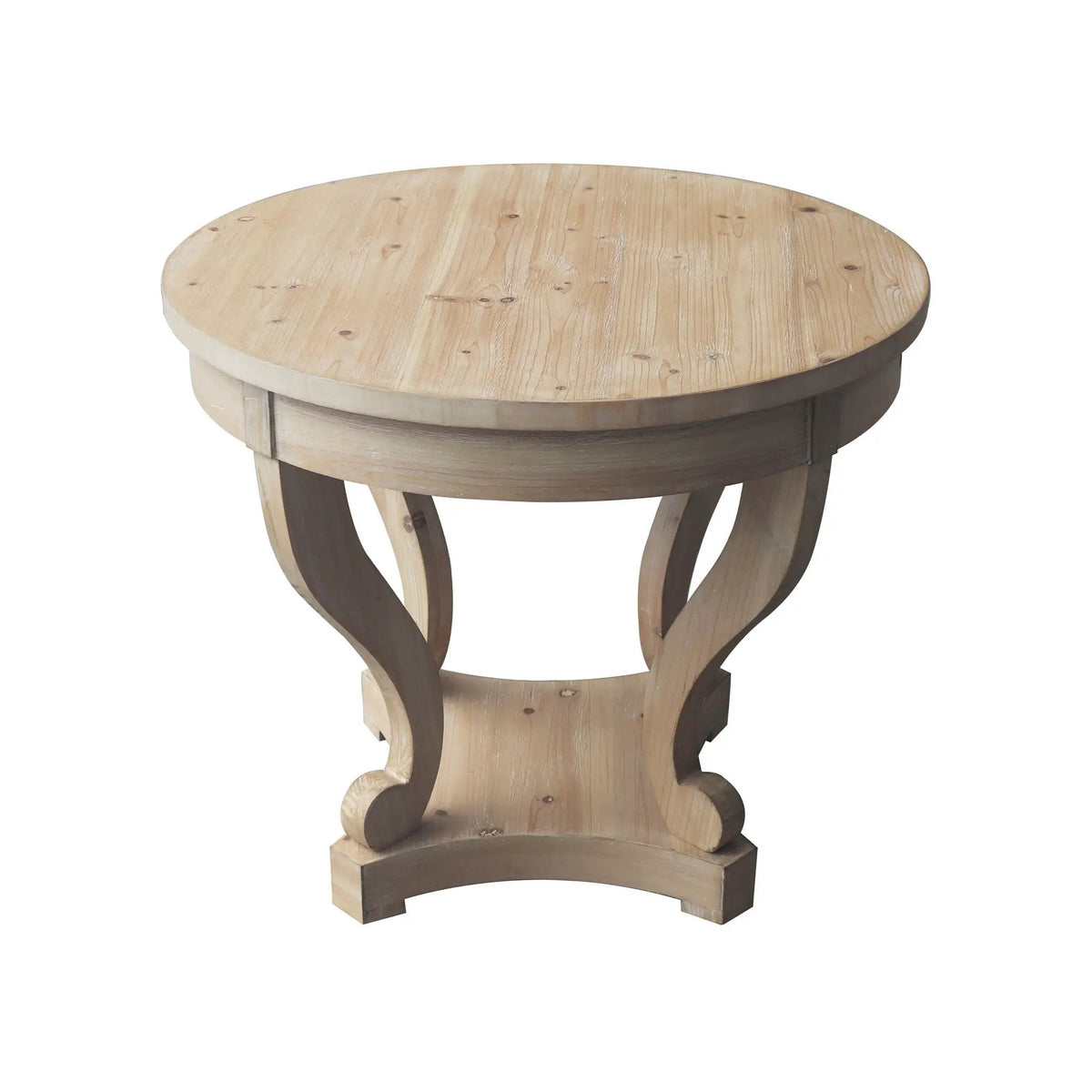 Round Farmhouse Table | 2 Side Drawers | Distressed Finish | Small Size
