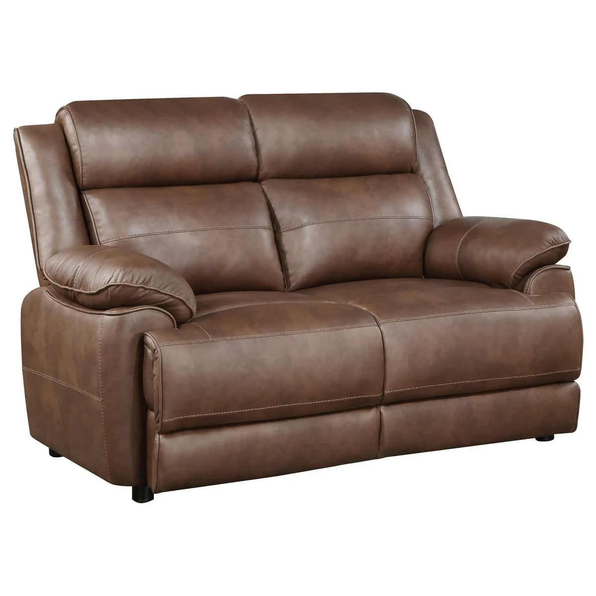 Ellington 2-piece Upholstered Padded Arm Sofa Set | 2-Piece Set | Faux Leather | Dark Brown