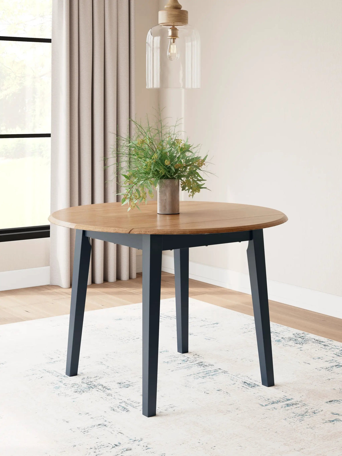Gesthaven Round Drop Leaf Dining Table | 42 Inch Diameter | Casual Relaxed Style | Natural Wood Tone