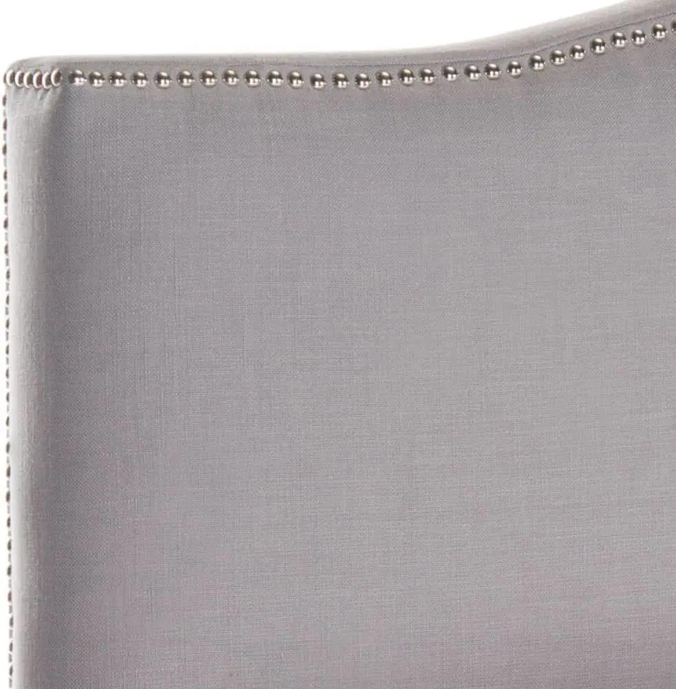 Contemporary Arctic Grey Upholstered Headboard with Silver Nailhead from PriceLows™