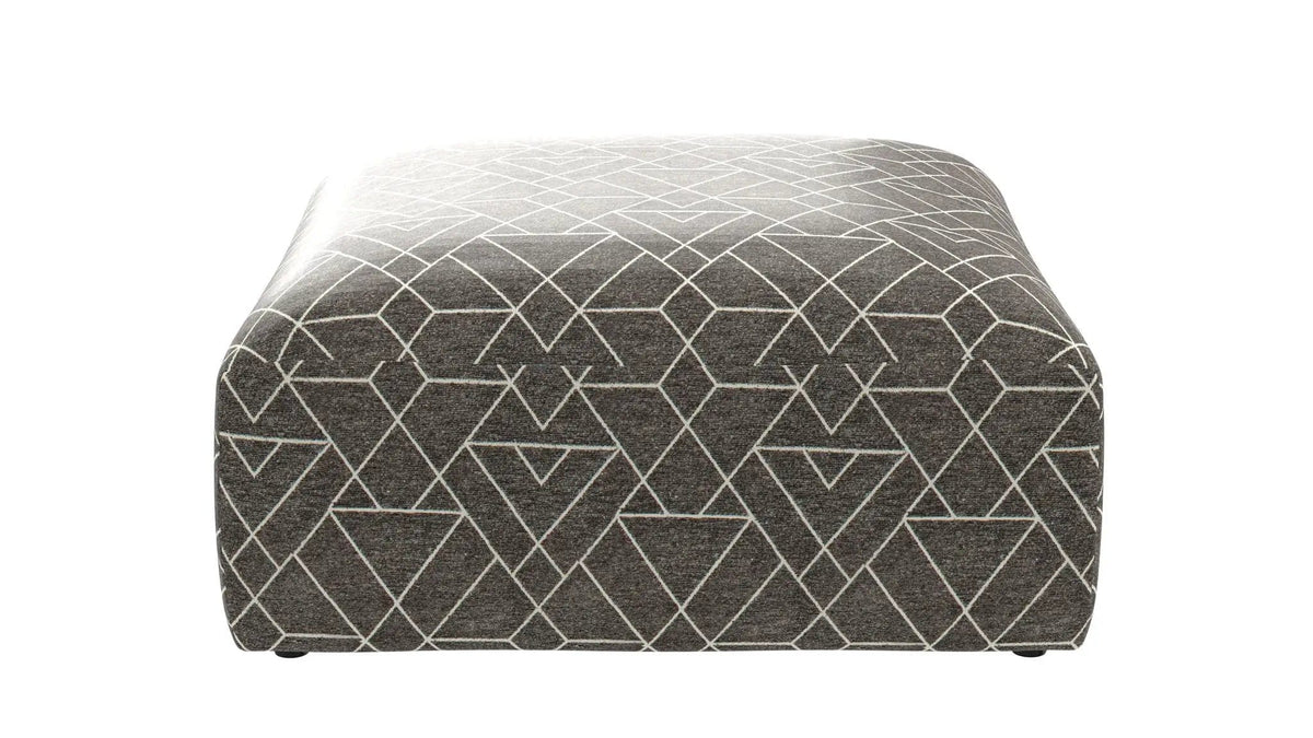 Reddington Cocktail Ottoman | 40 x 40 x 19 in | Velvet & Fabric | Umber