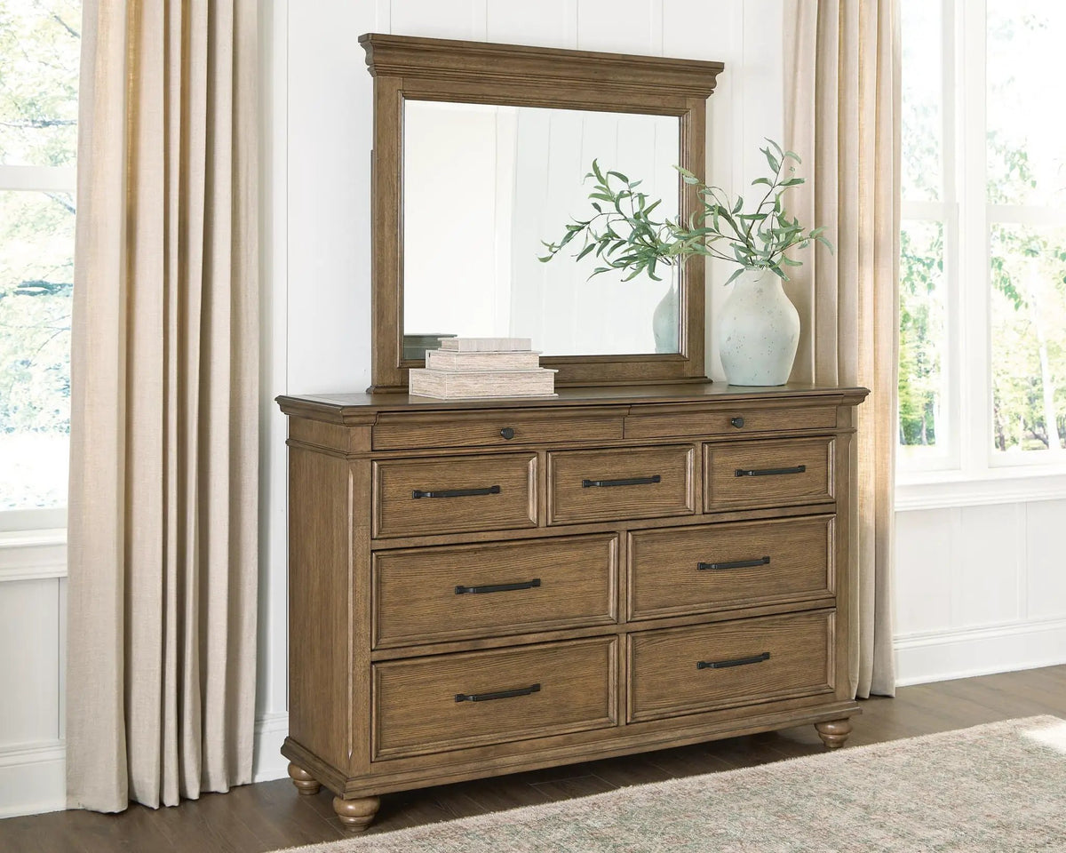 Karallin Dresser | 63.88 Inch Width | Oak Veneer | Natural Wood Grain