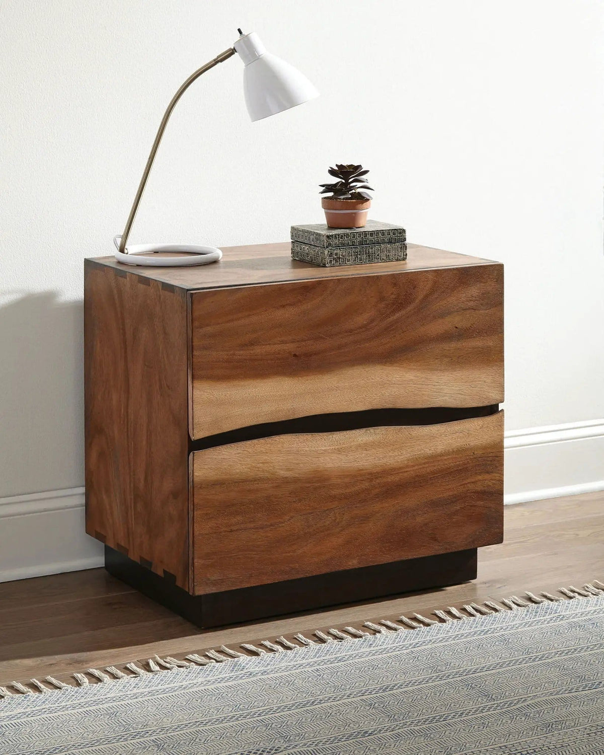 Winslow 2-drawer Nightstand Smokey | 26 x 18 x 24.5 in | Walnut | Bedroom Decor