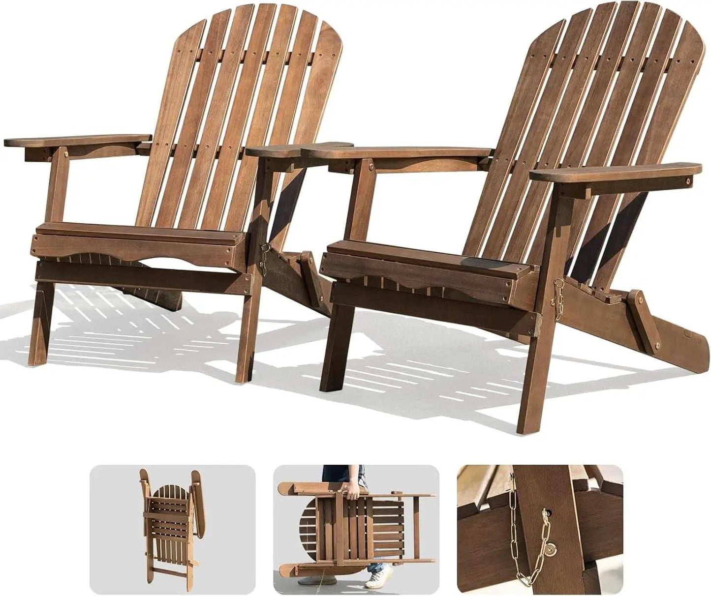 Outdoor Adirondack Chair Set Foldable Pre-Assembled Comfort from PriceLows™
