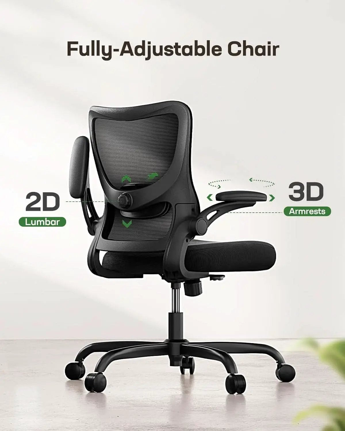 Mesh Office Chair With Adjustable Armrests And Lumbar from PriceLows™