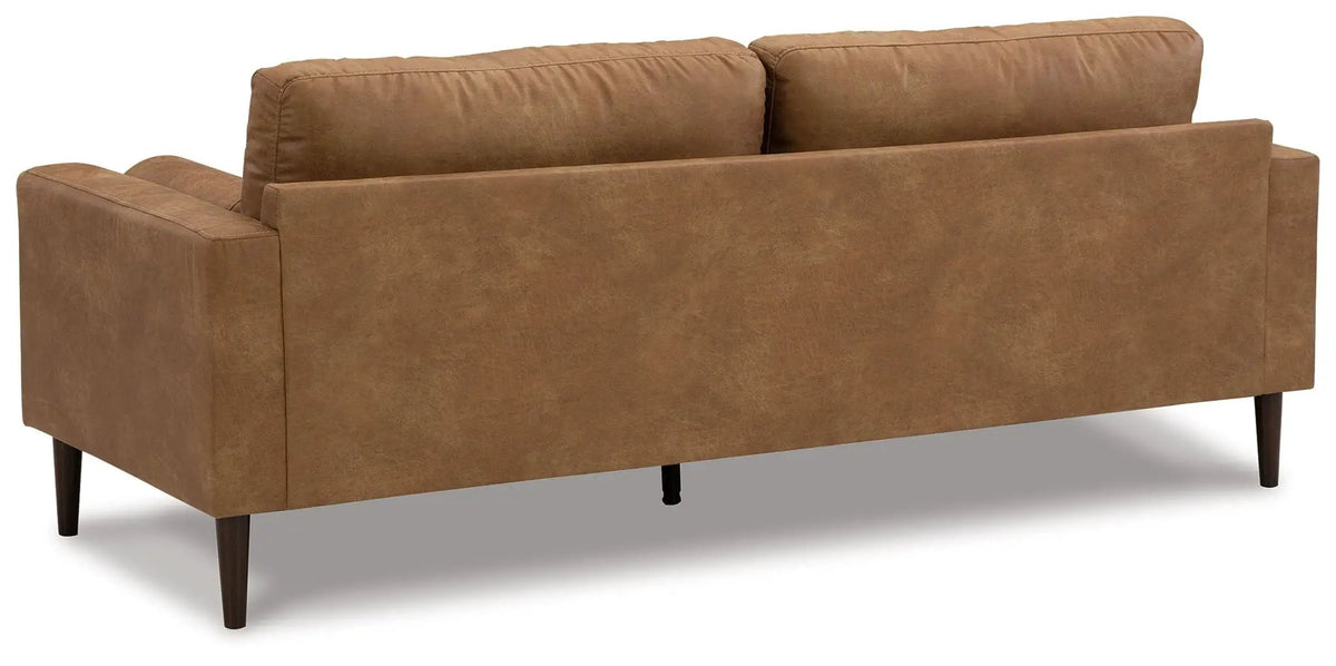 Telora Sofa | Caramel Faux Leather | Retro Modern Style