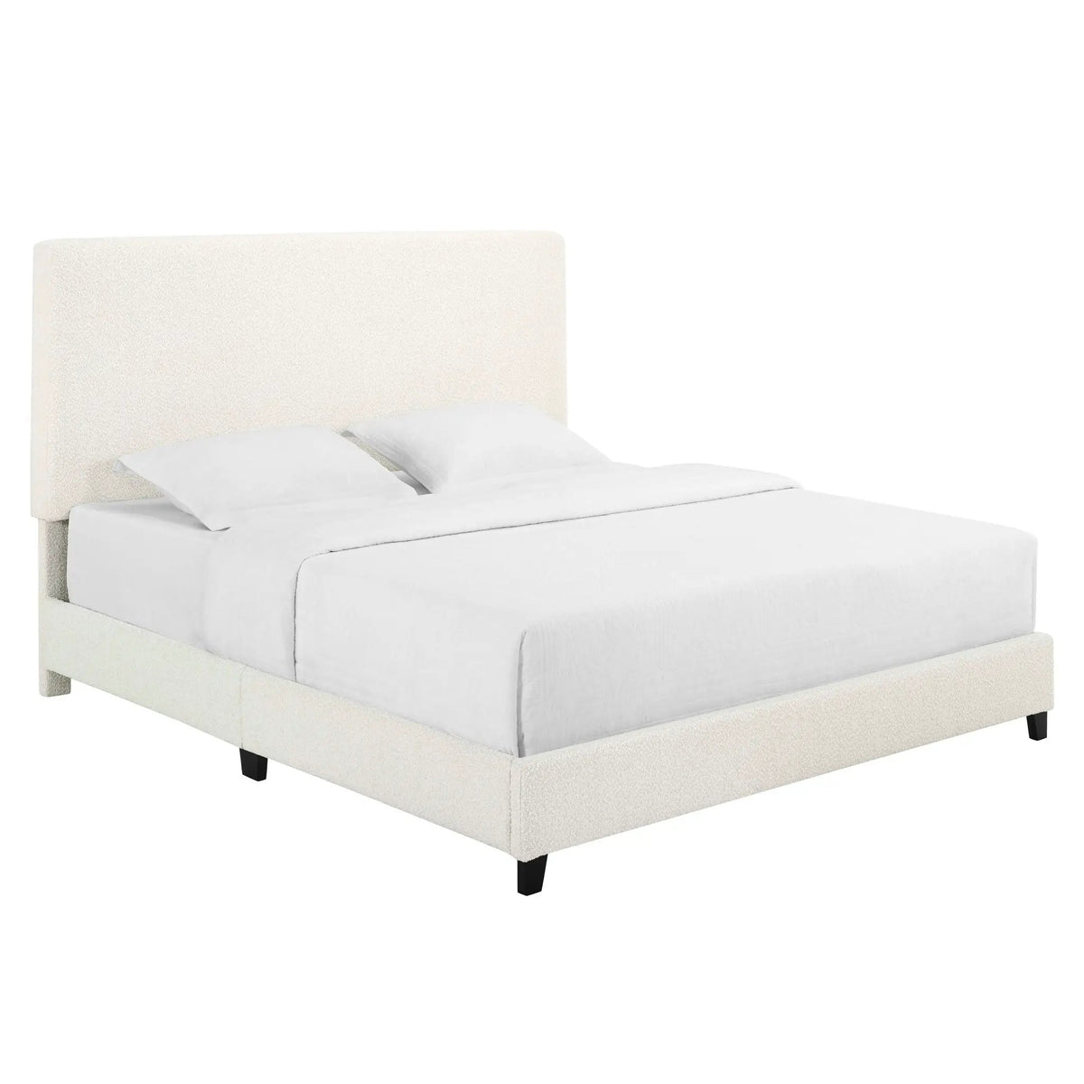 Upholstered Headboard Platform Bed | Laminated Veneer Lumber | CNC-Cut Plywood Frame | CertiPUR-US Foam
