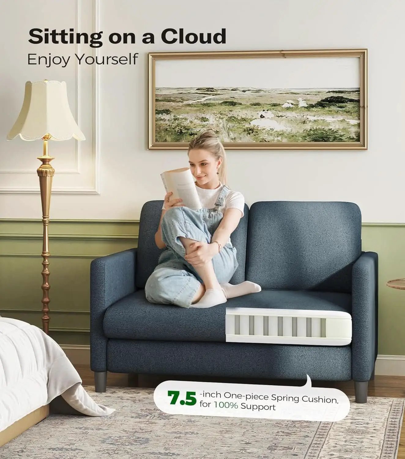 Comfy Teddy Loveseat Sofa Perfect For Small Spaces from PriceLows™