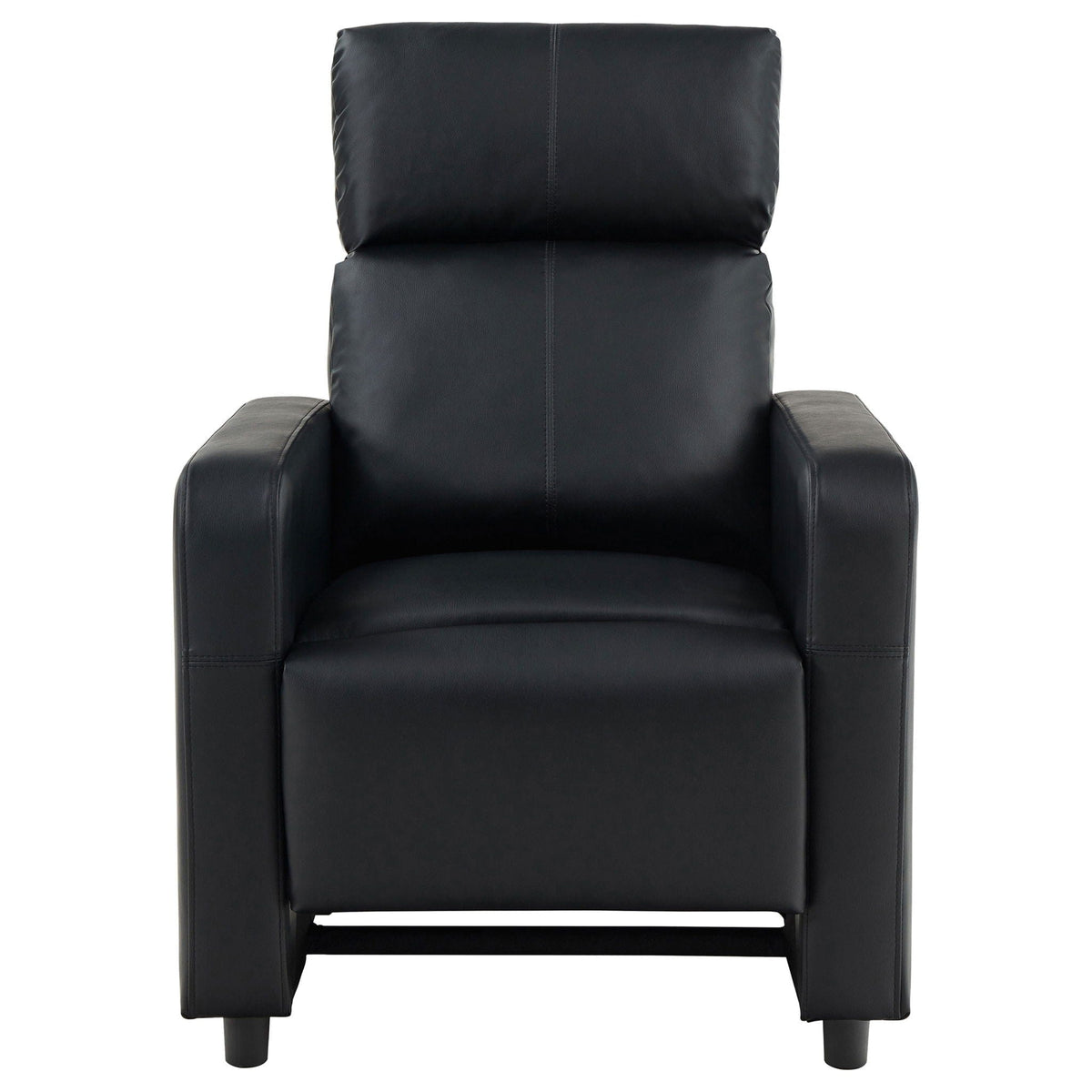 Push Back Recliner - Reclining Chair | 29.5 x 33.75 x 41.25 in | Faux Leather & Polyester | Black