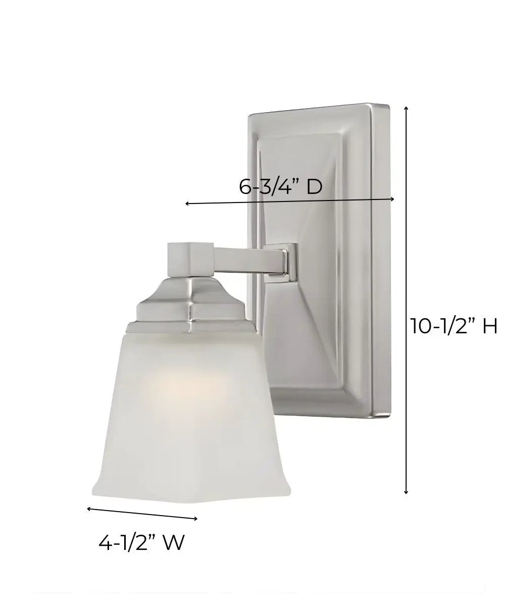 Bath Vanity Light | 1 Light LED | Square | 5 Inch | Brushed Nickel